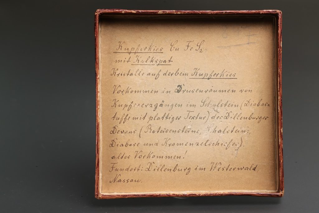 Chalkopyrite was sold in February 1913 with a price of 18 Marks by the A. Kusche Company in Munich